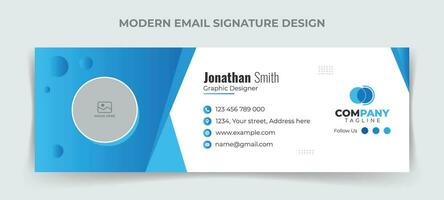 Créatif et minimaliste email Signature ou email bas de page modèle conception vecteur