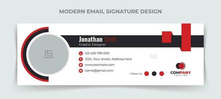 Créatif et minimaliste email Signature ou email bas de page modèle conception vecteur