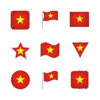 ensemble d'icônes du drapeau vietnamien vecteur