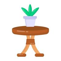 table ronde avec plante vecteur