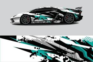 voiture wrap graphique racing abstrait pour wrap et vinyle autocollant vecteur