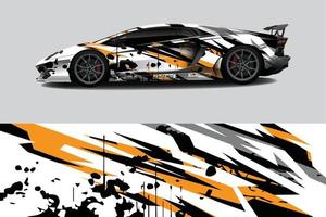 voiture wrap graphique racing abstrait pour wrap et vinyle autocollant vecteur