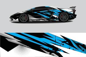 voiture wrap graphique racing abstrait pour wrap et vinyle autocollant vecteur