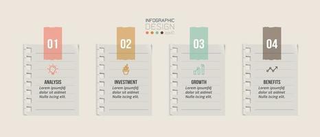 modèle d'infographie d'entreprise avec conception d'étape ou d'option. vecteur