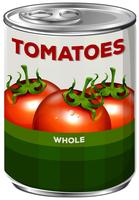 Boîte de tomates entières vecteur