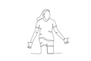 une content femme en jouant Football vecteur