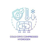 icône de concept d'hydrogène comprimé froid et cryo vecteur