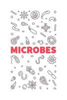 microbes vecteur science concept mince ligne minimal verticale bannière ou illustration