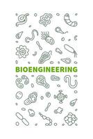 génie biologique vecteur science concept contour verticale bannière - bio ingénierie illustration