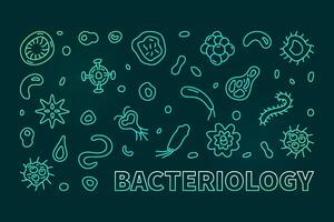 bactériologie vecteur microbiologie science concept linéaire coloré horizontal bannière