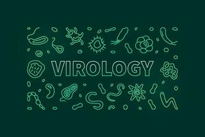 virologie vecteur micro la biologie et virus concept contour vert illustration ou horizontal bannière