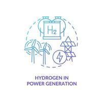 L'hydrogène dans l'icône du concept de production d'électricité vecteur