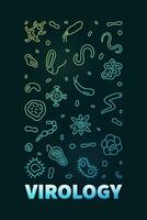 virologie concept science et virus contour coloré verticale bannière - vecteur illustration