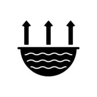icône de glyphe noir problème d'évaporation de l'eau vecteur