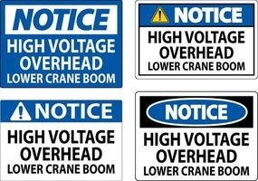 remarquer signe haute Tension aérien, inférieur grue boom vecteur