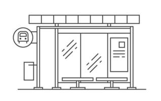 illustration d'art de ligne vectorielle d'arrêt de bus. sortie du métro.