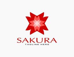 moderne Naturel Cerise fleurs fleur logo. Sakura icône avec rouge et rose. une adapté vecteur illustration pour entreprise, savon, parfum, salon, spa.