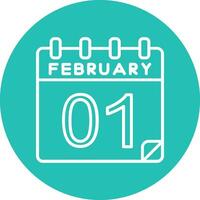 1 février vecteur icône
