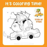 éducatif imprimable coloration feuille de travail. coloration activité pour les enfants. vecteur contour pour coloration page.