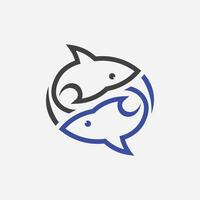 modèle de logo de conception d'icône abstraite de poisson, symbole vectoriel créatif du club de pêche ou de la boutique en ligne.