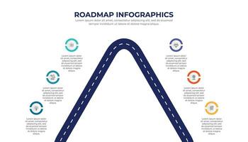 affaires feuille de route infographie modèle conception. vecteur