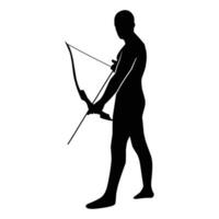 silhouette de le mouvements et corps forme de un archer vecteur