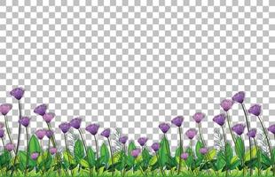 cadre de champ de fleurs violettes vecteur