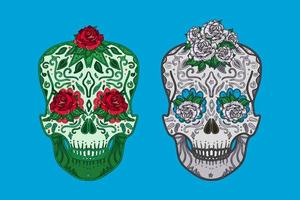 symboles de crânes mexicains jour des morts set vector