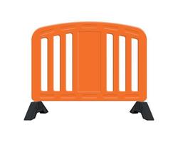 barrière routière orange. obstacle de circulation en plastique vecteur