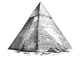 pyramide main tiré esquisser vecteur illustration Egypte