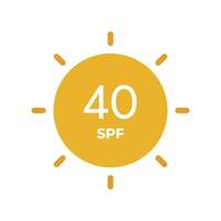 spf ligne icône vecteur. 40 Soleil protection symboles pour écran solaire ou crème solaire des produits. pour cosmétique emballage vecteur