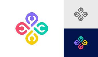 communauté personnes, social communauté, abstrait Humain famille logo conception vecteur