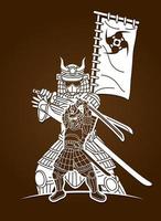 ombre de guerrier samouraï vecteur