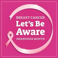 conception de bannière pour le mois de sensibilisation au cancer du sein avec ruban rose vecteur