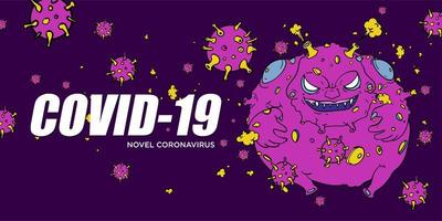 coronavirus covid-19 et fond de virus avec des cellules malades vecteur