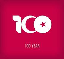 fête de le 100e anniversaire de le conjonction de le lune et étoiles. moderne et professionnel 100e anniversaire logo conception. vecteur