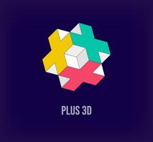 cube plus logo conception modèle. unique Couleur transitions. jeu, soins de santé et affaires croissance logo modèle. vecteur