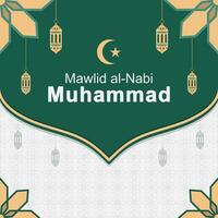 islamique Contexte plat conception de mawlid al-nabi Mohammed salutation vecteur