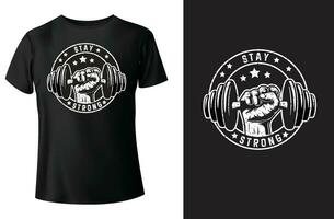 rester fort Gym typographie T-shirt conception vecteur