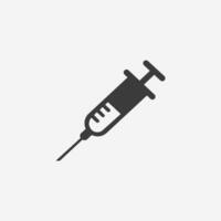 seringue injection icône vecteur isolé. seringue médical aiguille symbole signe