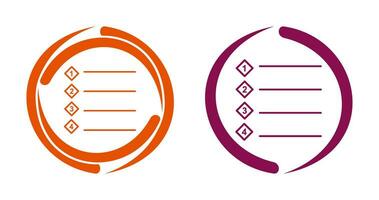 icône de vecteur de liste numérotée unique