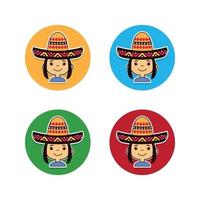 avatar mexicain avec image vectorielle sombrero vecteur