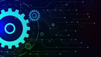 mécanique La technologie concept avec équipement roue et circuit planche. numérique ingénierie et numérique télécoms La technologie Contexte conception concept. vecteur illustration.