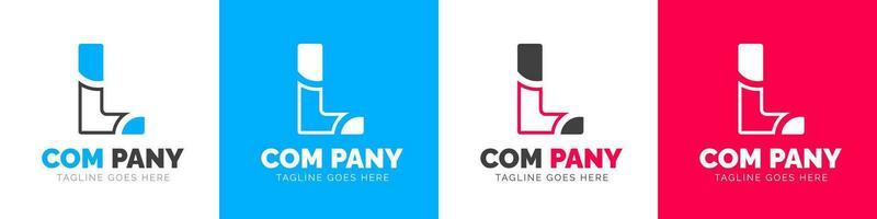 entreprise moderne affaires Créatif minimal entreprise lettre l logo icône vecteur conception modèle ensemble.