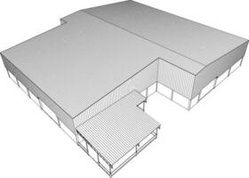 3d illustration de bâtiment structure vecteur