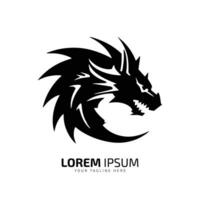minimal et abstrait logo de dragon icône vecteur silhouette isolé conception art mascotte