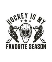 le hockey est mon préféré saison le hockey logo T-shirt conception vecteur