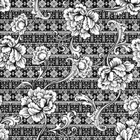 Modèle sans couture de tissu éclectique. Origine ethnique avec ornement baroque. vecteur