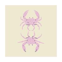 affiche avec mer Crabes dans branché plat style. océanique faune. vecteur illustration.