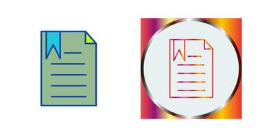 icône de vecteur de document unique avec signet